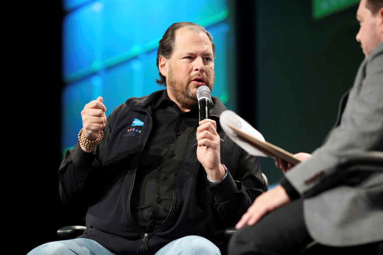 Image: Salesforce CEO Marc Benioff talks about philanthropy and social issues during 2016 TechCrunch Disrupt in San Francisco