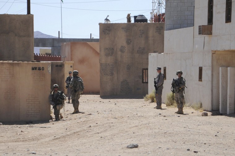 Image: Afghan Uniform Police and soldiers from the U.S. Army 4th Brigade Combat Team train at National Training Center at Ft. Irwin California