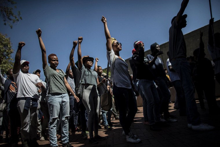 Image: TOPSHOT-SAFRICA-EDUCATION-POLITICS-UNREST