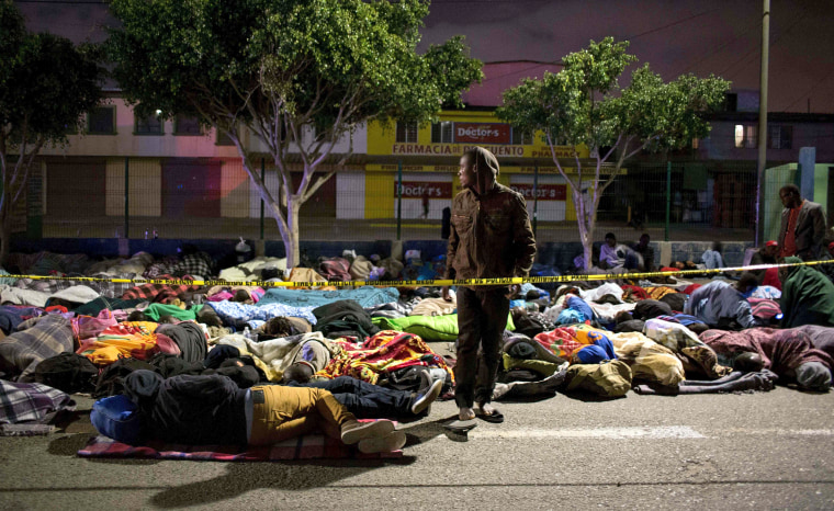 Image: Haitian and African migrants seeking for asylum