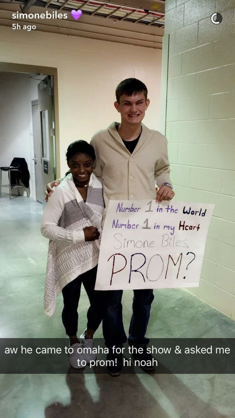 Simone Biles gets asked to prom