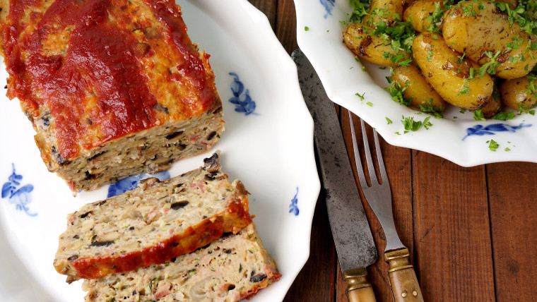 Turkey meatloaf with roasted potatoes