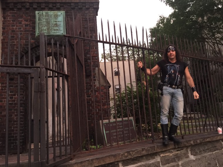 Yoss by 1st Sephardic Jewish Cemetery in New York City.