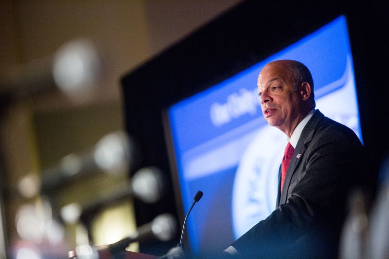 Secretary of Homeland Security Jeh Johnson speaks during the Association of U.S. Army Annual Meeting on October 5, 2016, in Washington, D.C.
