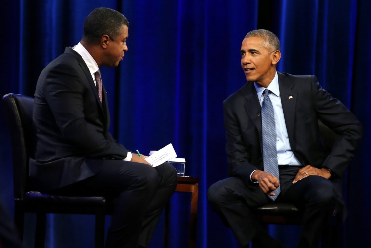 Image: U.S. President Barack Obama attends a town hall interview with ESPN anchor Stan Verrett on "sports, race and achievements" at North Carolina Agricultural and Technical State University in Greensboro, North Carolina