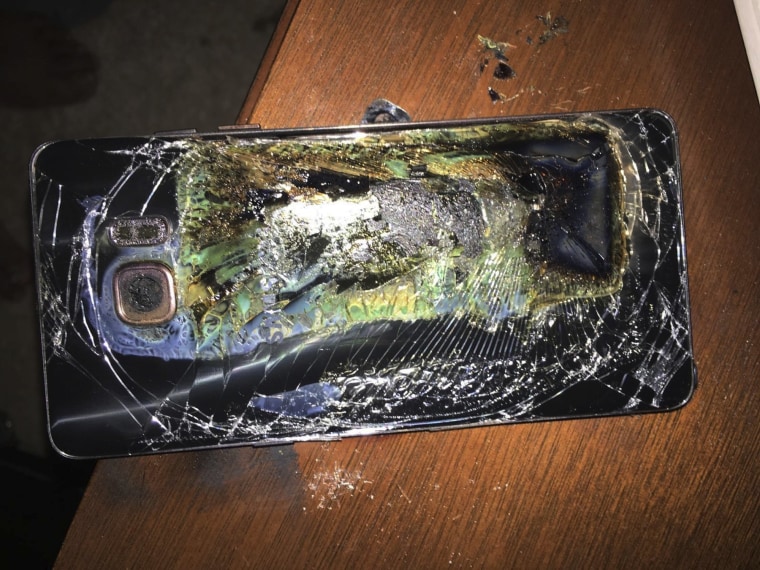 Image: A damaged Samsung Galaxy Note 7