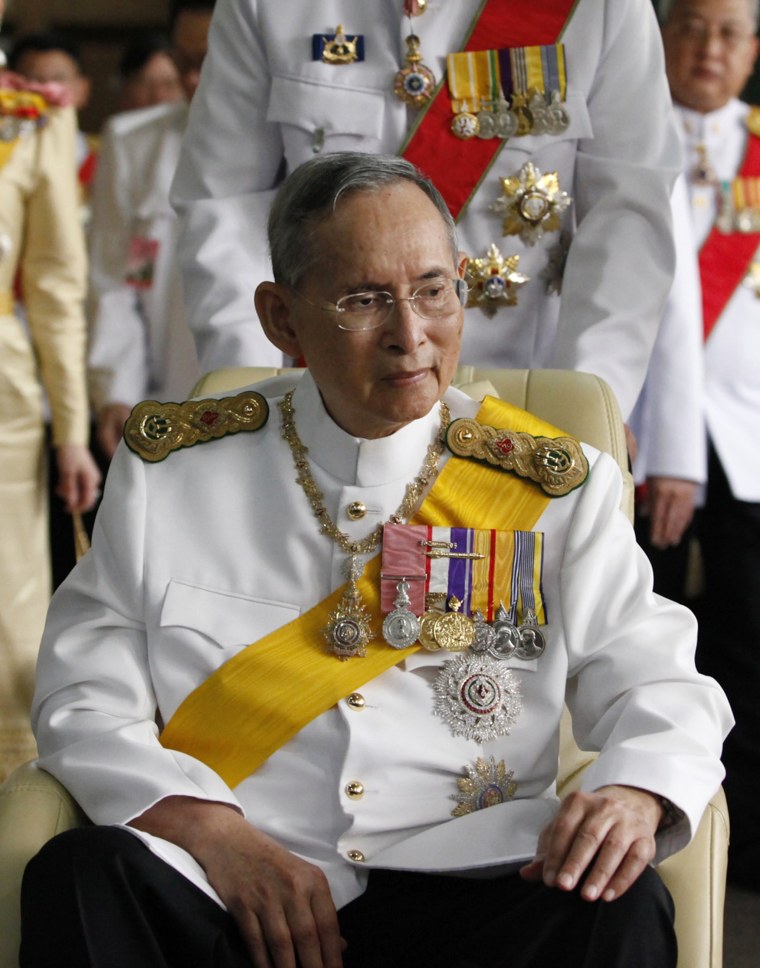 Image: Thailand's King Bhumibol Adulyadej in 2012