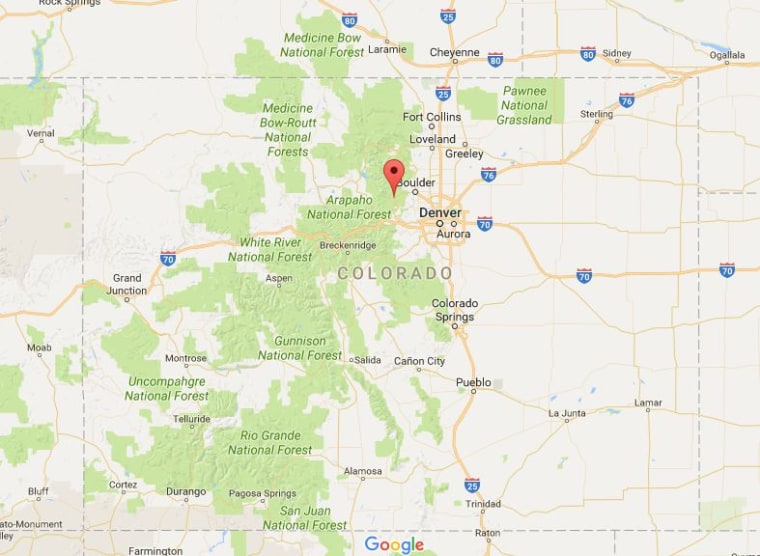 Image: Map showing location of Nederland, Colorado