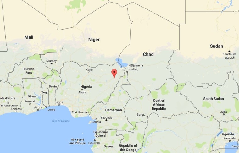 Image: Map showing the location of Chibok, Nigeria