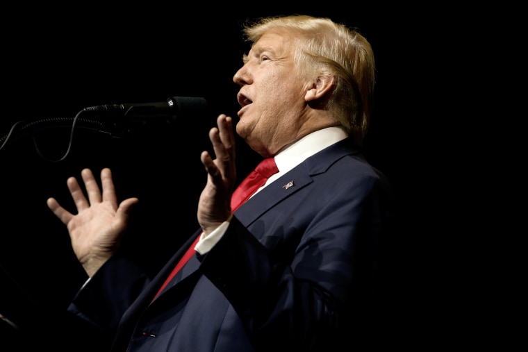 Image: Republican U.S. presidential nominee Donald Trump speaks to the audience at a campaign rally in West Palm Beach