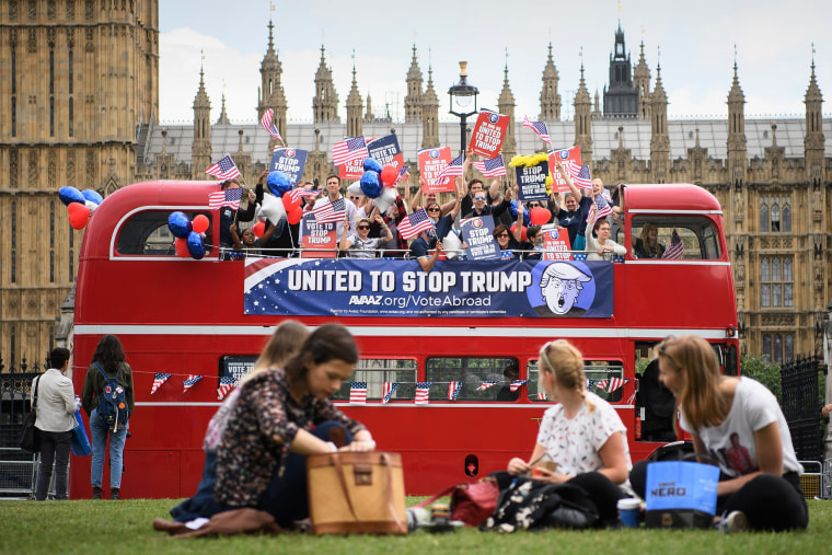 Image: The "Stop Trump" campaign bus tours London