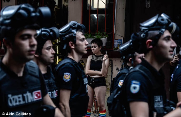 The winning image of Pride Photo Award 2016 depicts 'LGBT Pride Bans in Istanbul' by Turkish photographer Akin Celiktas.