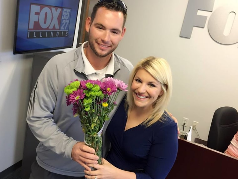 Marc Passoni brought TV anchor Stacey Skrysak a bouquet of flowers after a man fat-shamed her on Facebook.