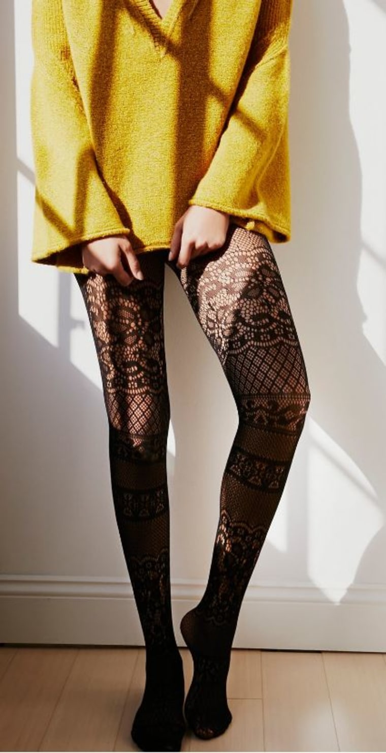 Free People Floral Patch Tights