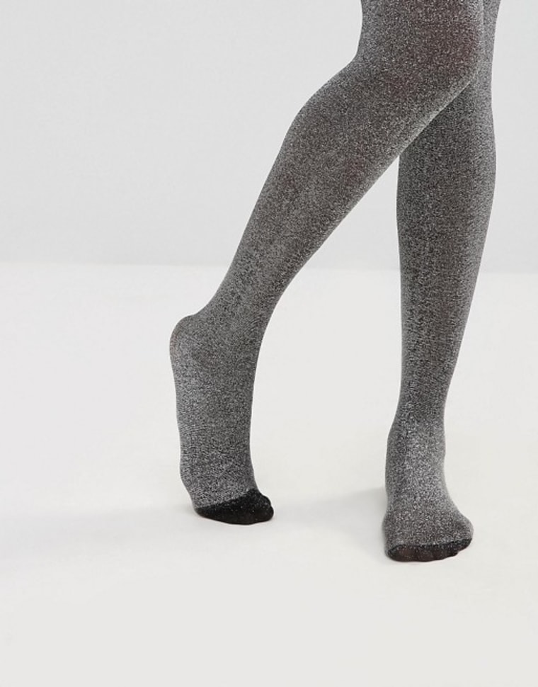 ASOS Sheer Silver Glitter Tights