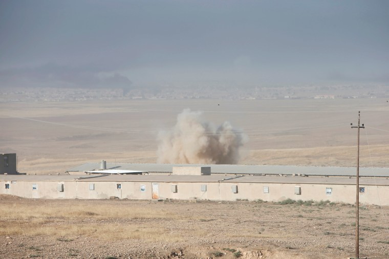 Image: Smoke rises from clashes in the east of Mosul during clashes with Islamic State militants