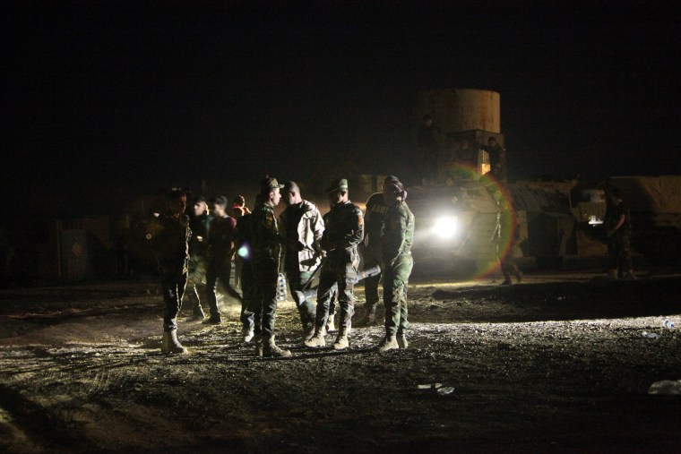Image: Peshmerga forces gather on the east of Mosul during preparations to attack Mosul