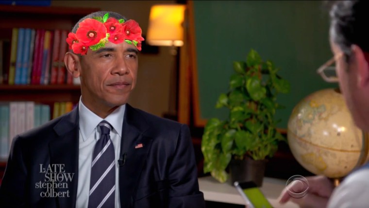 Image: President Obama appears on the Late Show with Stephen Colbert