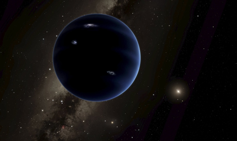 Image: Handout of an artist's rendering shows the distant view from "Planet Nine" back towards the sun