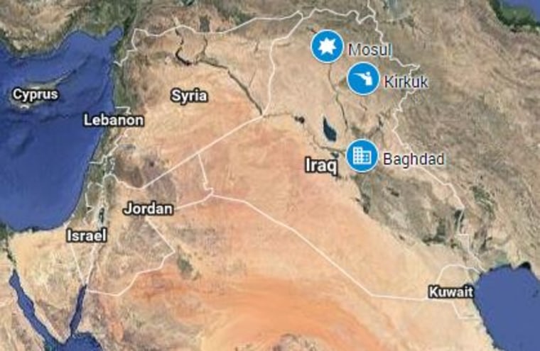 Image: A map showing Kirkuk