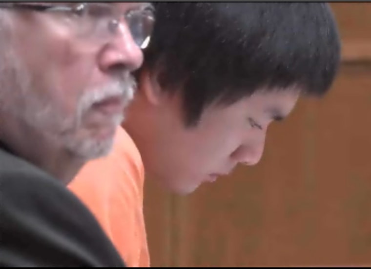 Dylan Yang listening to a victim impact statement during his sentencing.