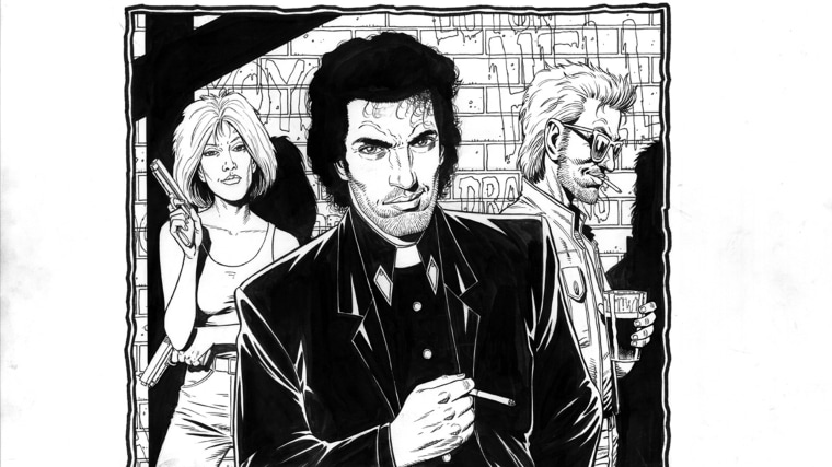 Original "Preacher" art by Steve Dillon.