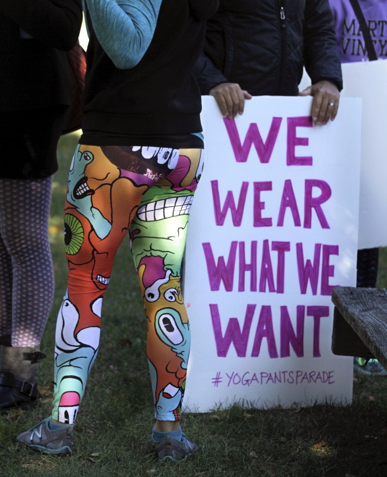 Namaste: Women Defend Wearing Yoga Pants in Peaceful Parade