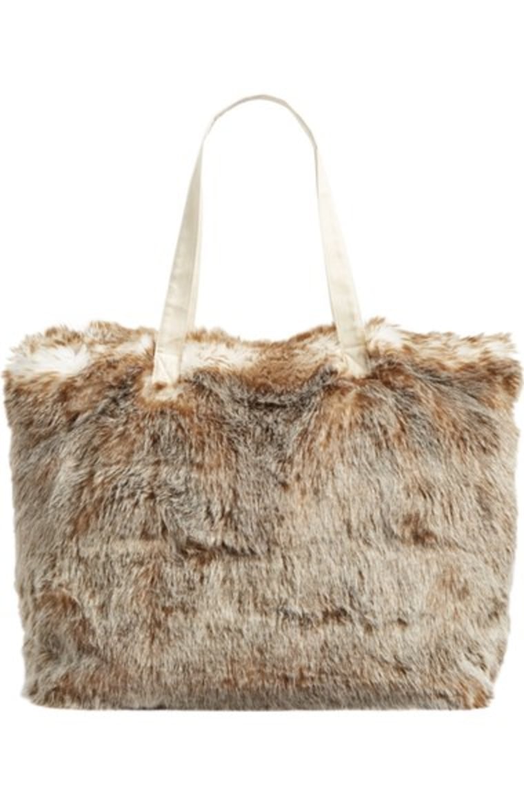 Faux fur tote