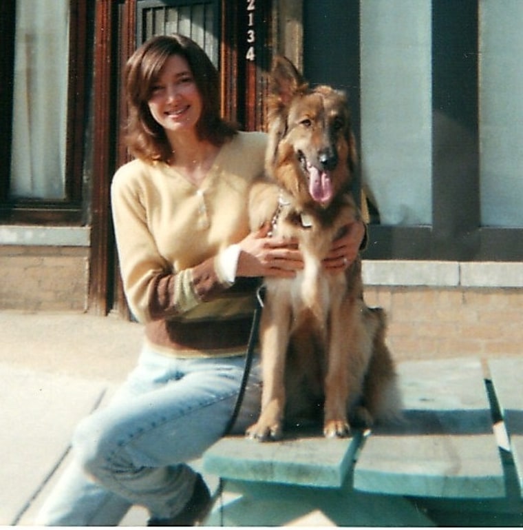 Amy Robinson with her dog, Bella