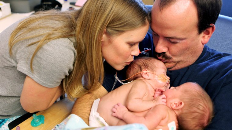 The Oglesby family with formerly conjoined twins Selah and Shylah.