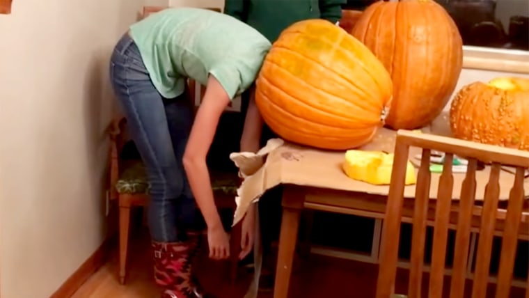 Woman Gets Head Stuck In Pumpkin