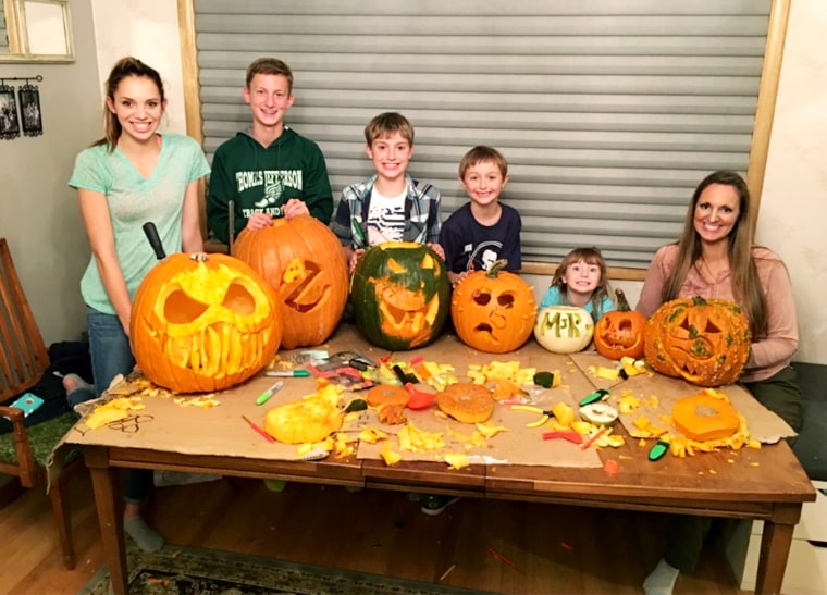 Girl Gets Head Stuck In Pumpkin