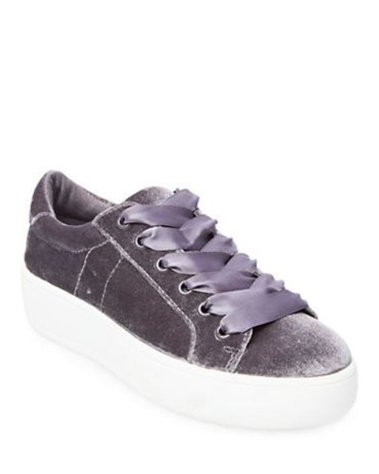 Steve Madden Bertie Velvet Low-Top Platform Sneakers