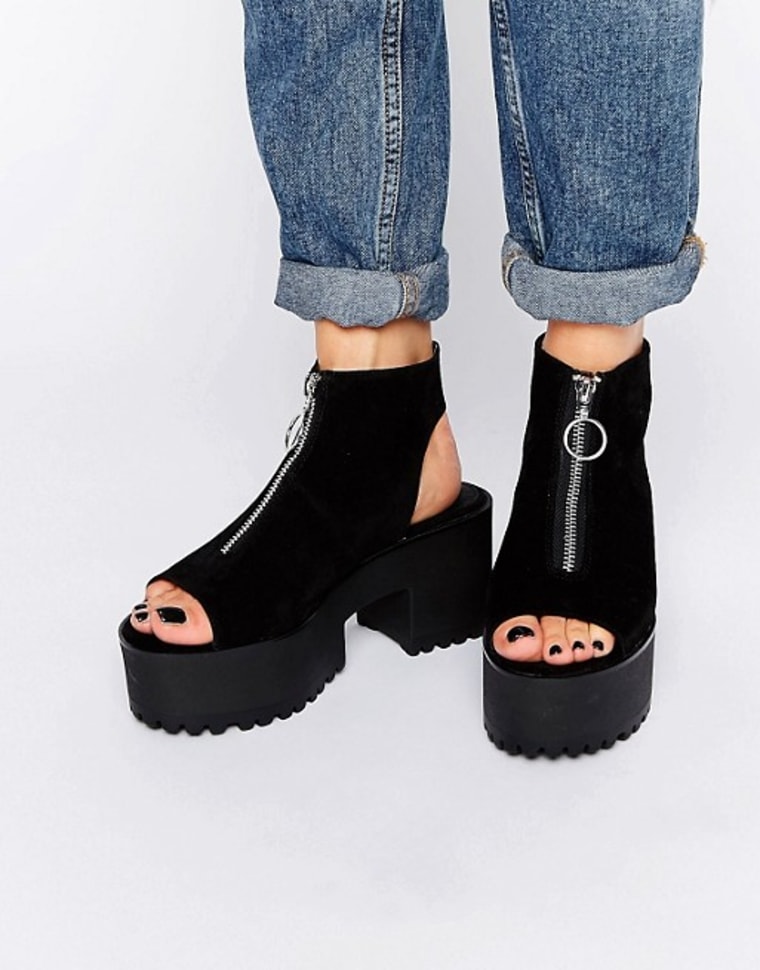 Pull&Bear Open Toe Zip Up Shoe