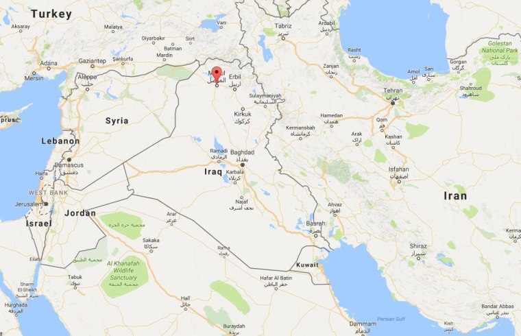 Image: Map showing Mosul, Iraq
