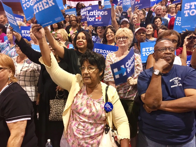 A Latina rallies for Clinton at Michelle Obama event in Phoenix, Arizona