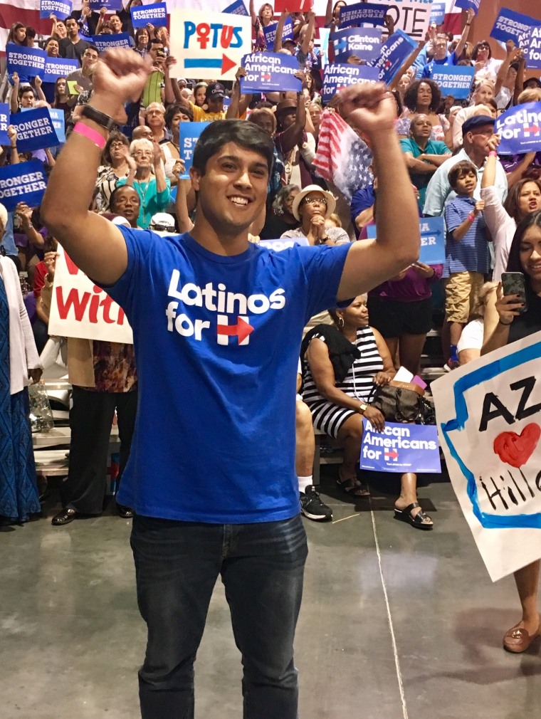 Latinos for Hillary cheer on Michelle Obama in Phoenix, AZ
