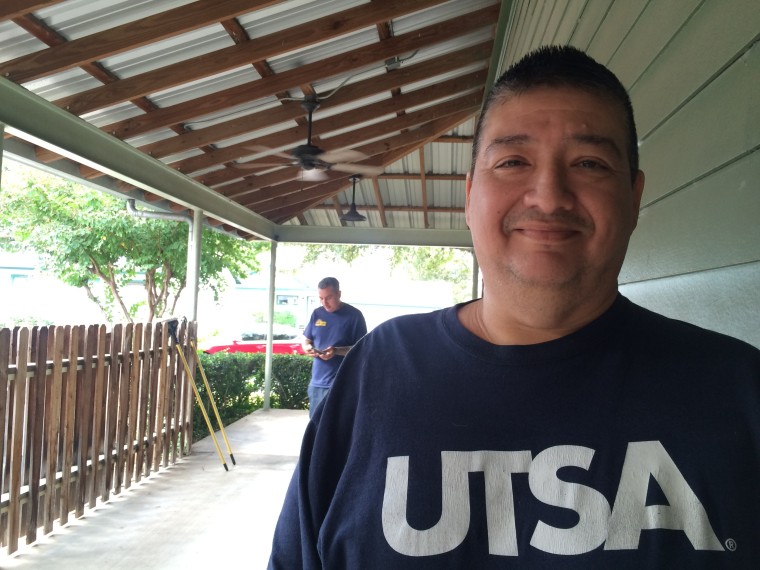 John Cano voted on the first day of early voting in Leon Valley, Texas, a city within the city limits of San Antonio. An air conditioning contractor, he voted a straight Democratic ticket saying there is more work now than there had been several years ago.