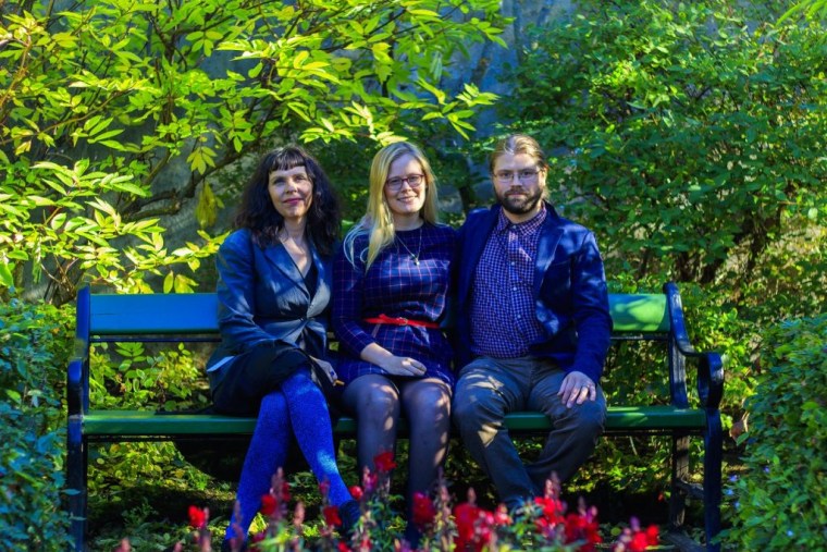 Image: Birgitta Jonsdottir, Asta Helgadottir and Helgi Hrafn Gunnarsson