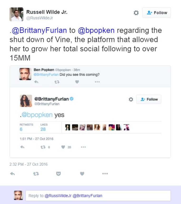 Brittany Furlan Vine tweet