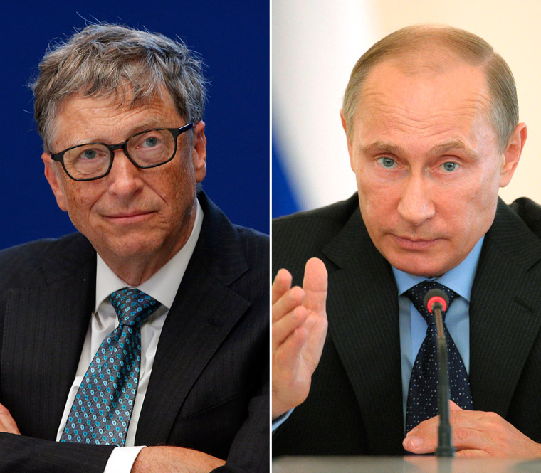 Microsoft co-founder Bill Gates and Russian President Vladimir Putin