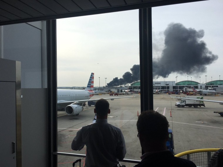 An incident and fire involving an American Airlines plane prompted a major emergency response at O'Hare International Airport, authorities said.