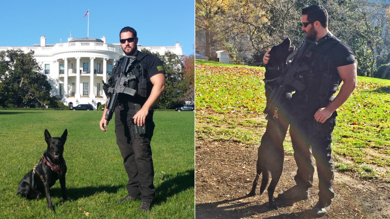 U.S. Secret Service agent Marshall with Secret Service dog Hurricane