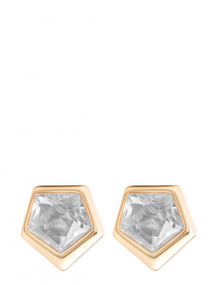 Pentagon Stud Earrings Crystal