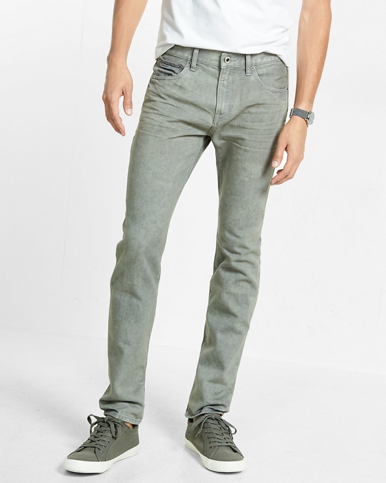 Straight Leg Slim Fit Gray Jeans