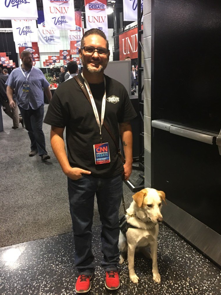 Randall Dexter and his service dog, Captain