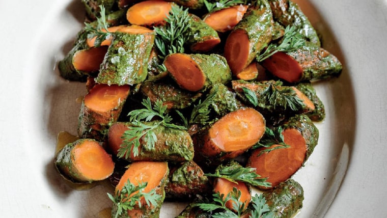 Roasted Carrots with Carrot Top Chimichurri