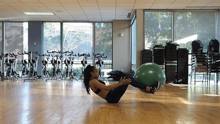 Stability Ball workout - 05 heel touches