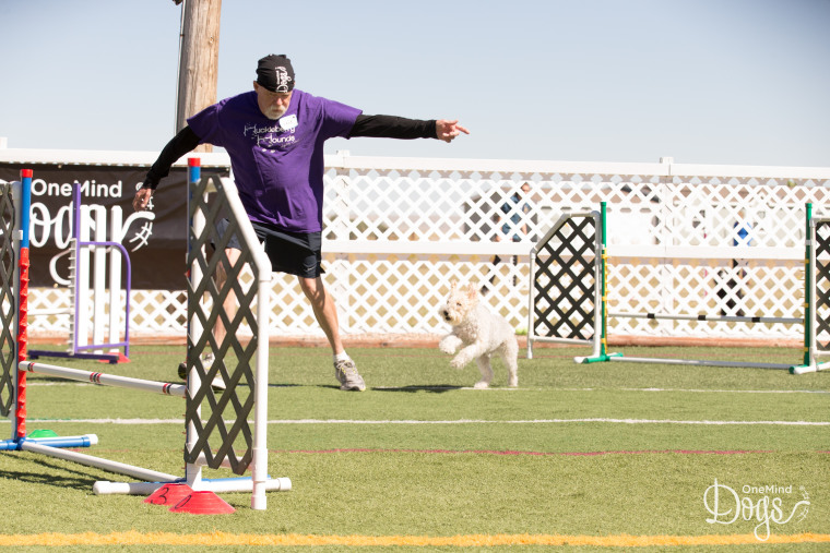 Veteran Jack Cotter and champion agility dog, Tucker