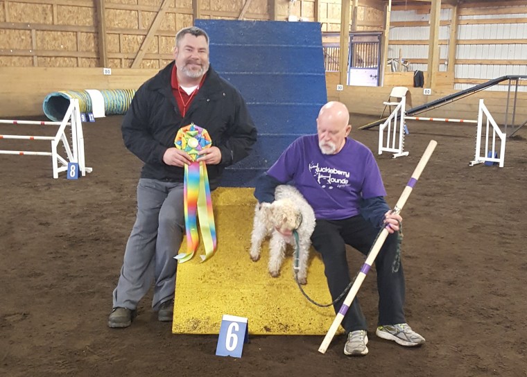 Veteran Jack Cotter and champion agility dog, Tucker